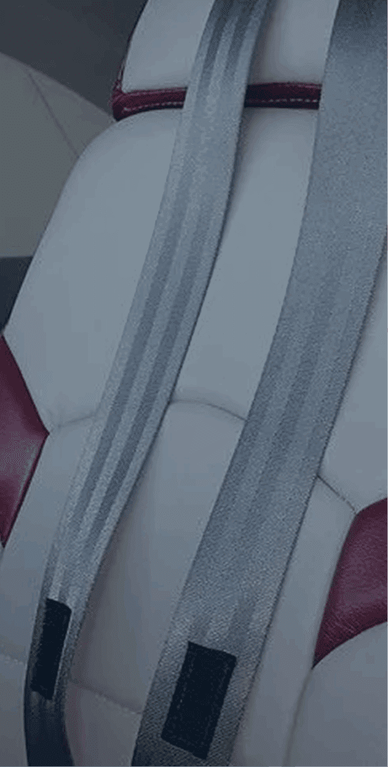 Close-up of seatbelt on car seat