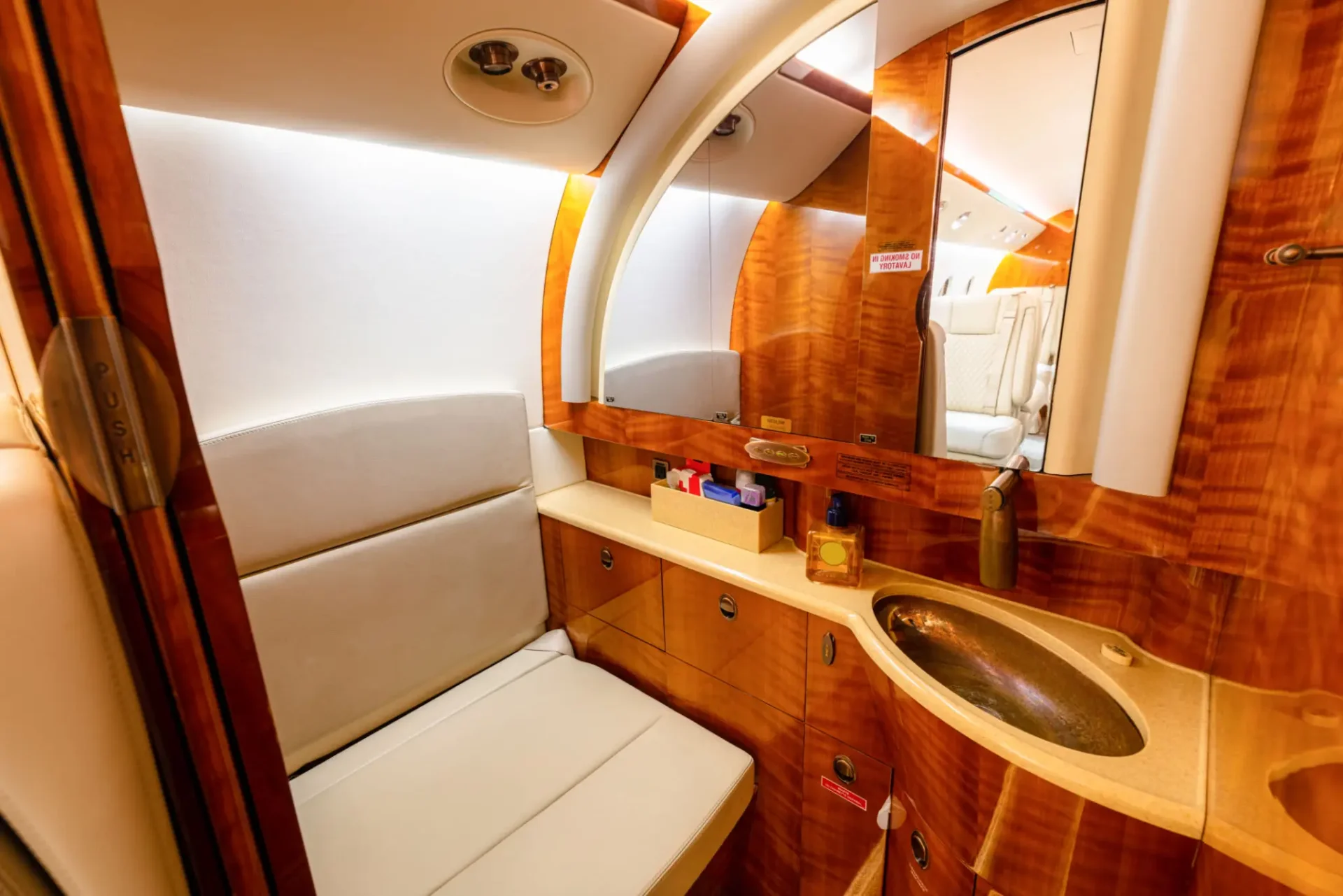 Luxurious aircraft bathroom interior design